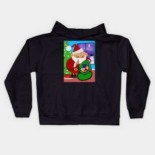 Santa Visiting on Christmas Eve Kids Hoodie